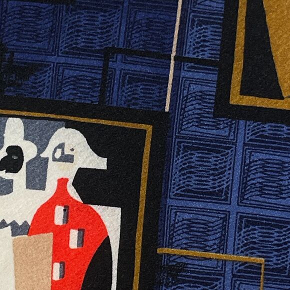 ~ ~100% Silk Handmade Picasso "Pierrot et Arlequin" Mark A. Gough Neck Tie Rare - Picture 7 of 16